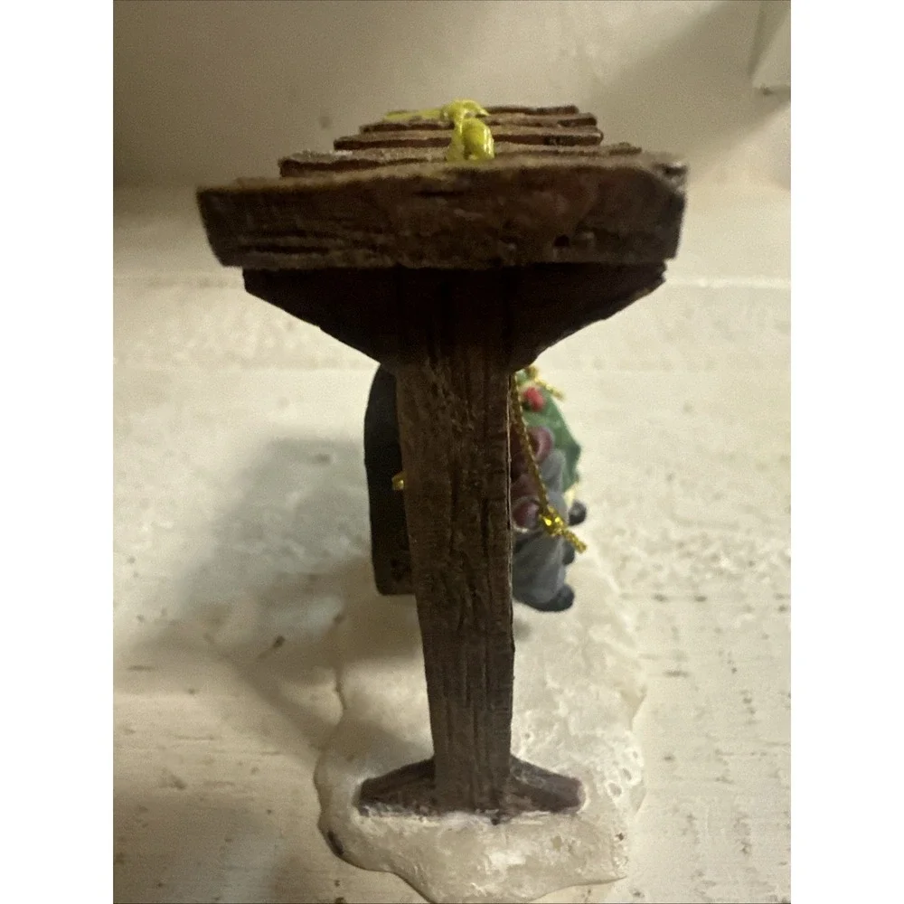 VTG SANTA'S WORKBENCH VICTORIAN CHRISTMAS~COUPLE ON A SWING~